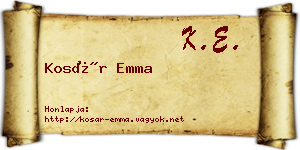 Kosár Emma névjegykártya